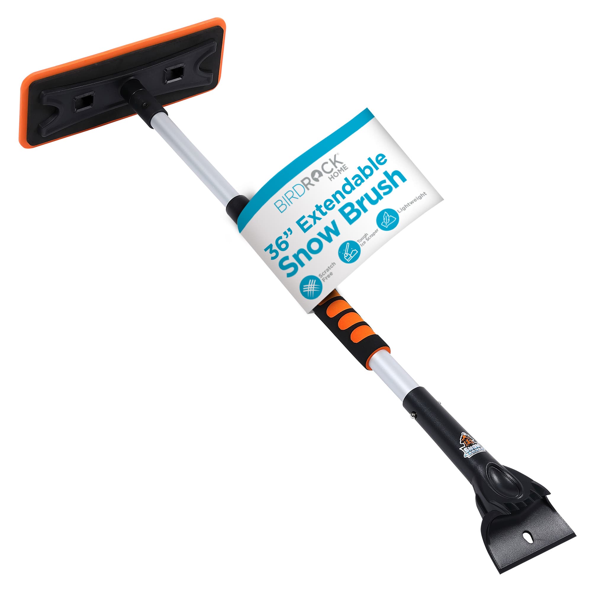 36" Snow Pusher Brush with Ice Scraper