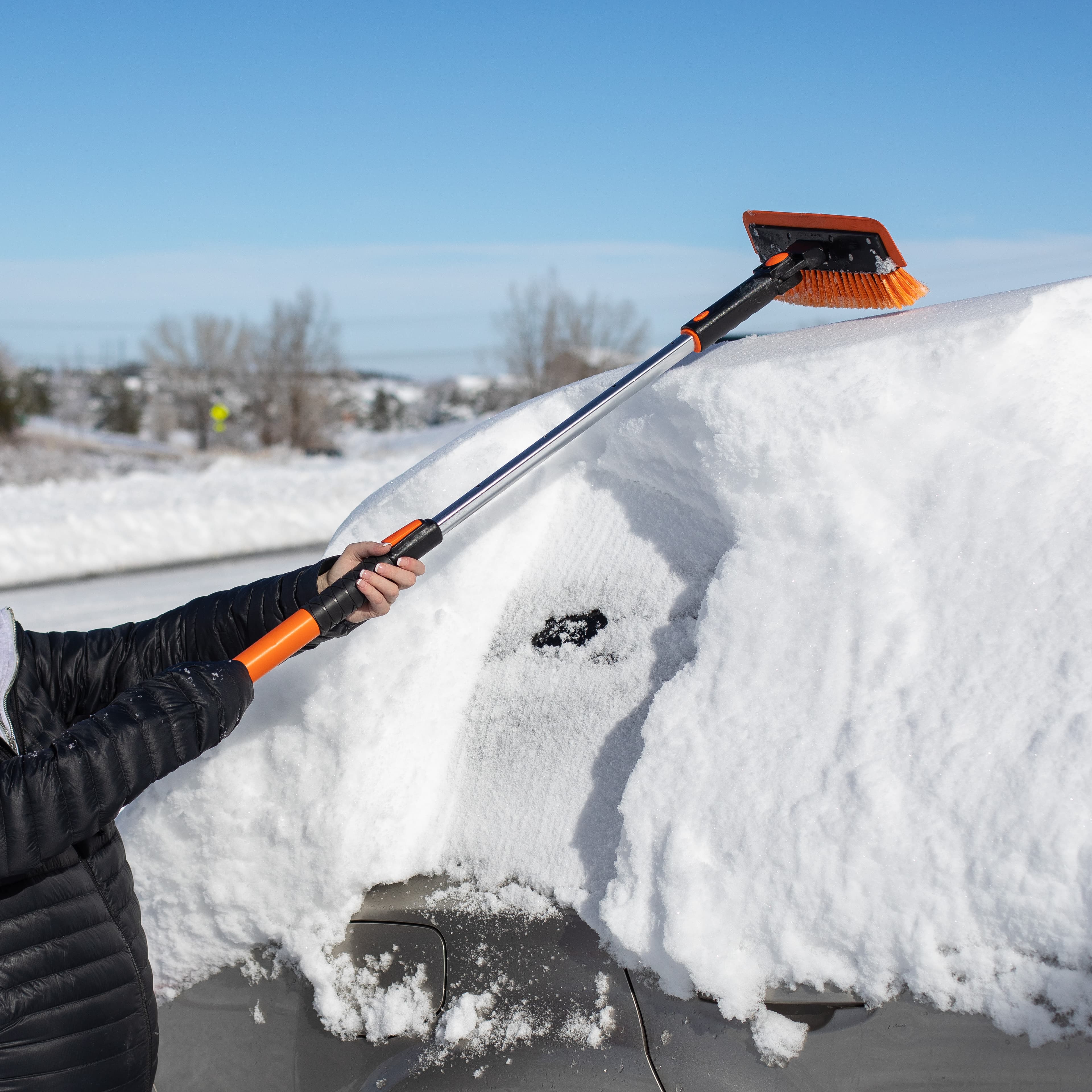 Snow MOOver snow brush in action